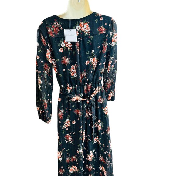 Premier Amour Dress Size 2 Black with flowers - Picture 2 of 5